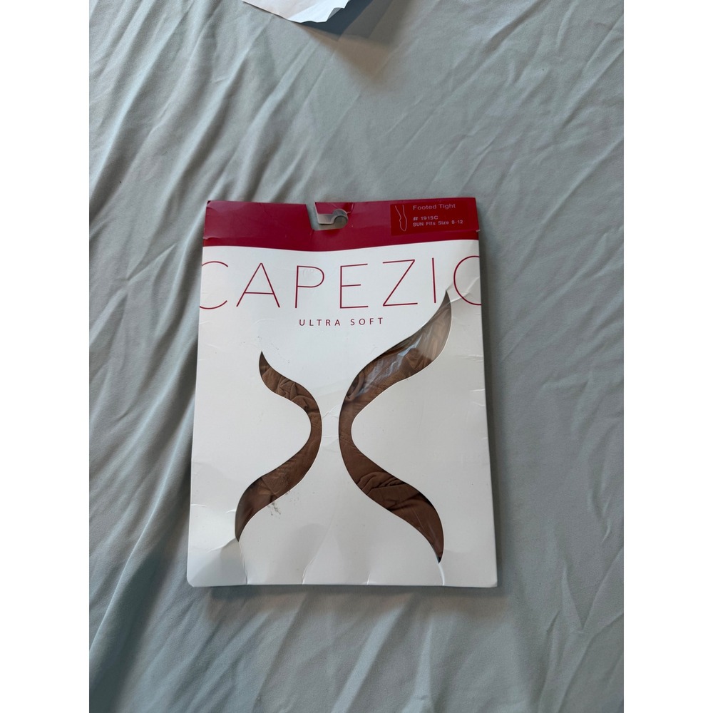 Capezio Ultra Soft Footed Tights Sun Tan Girls Size 8-12 Dance Recital 1915C NEW